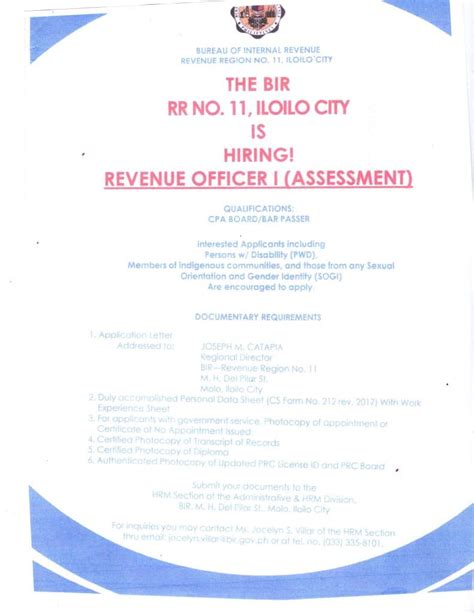 bir iloilo location|BIR Revenue Region 11 .